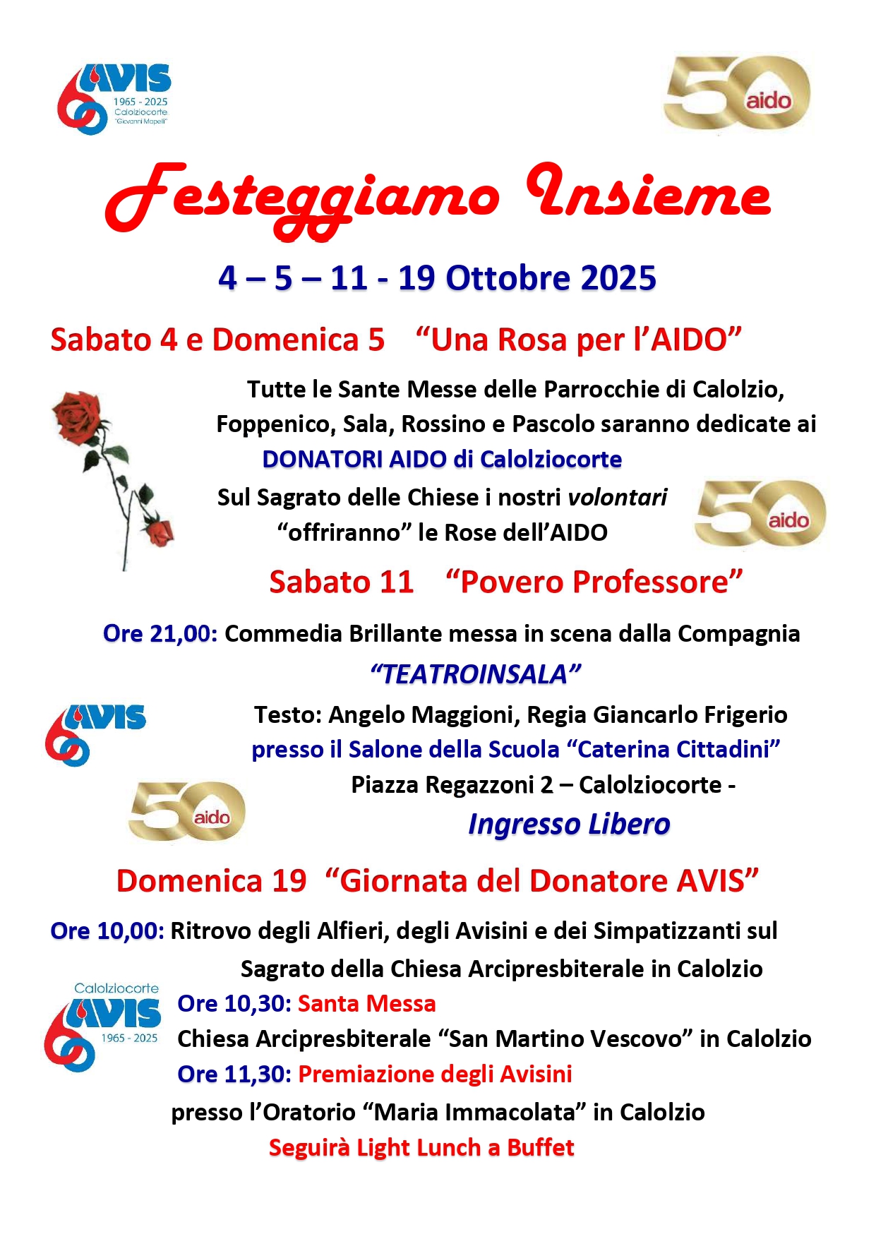 60^ FESTA DEL DONATORE - Avis Comunale di Calolziocorte