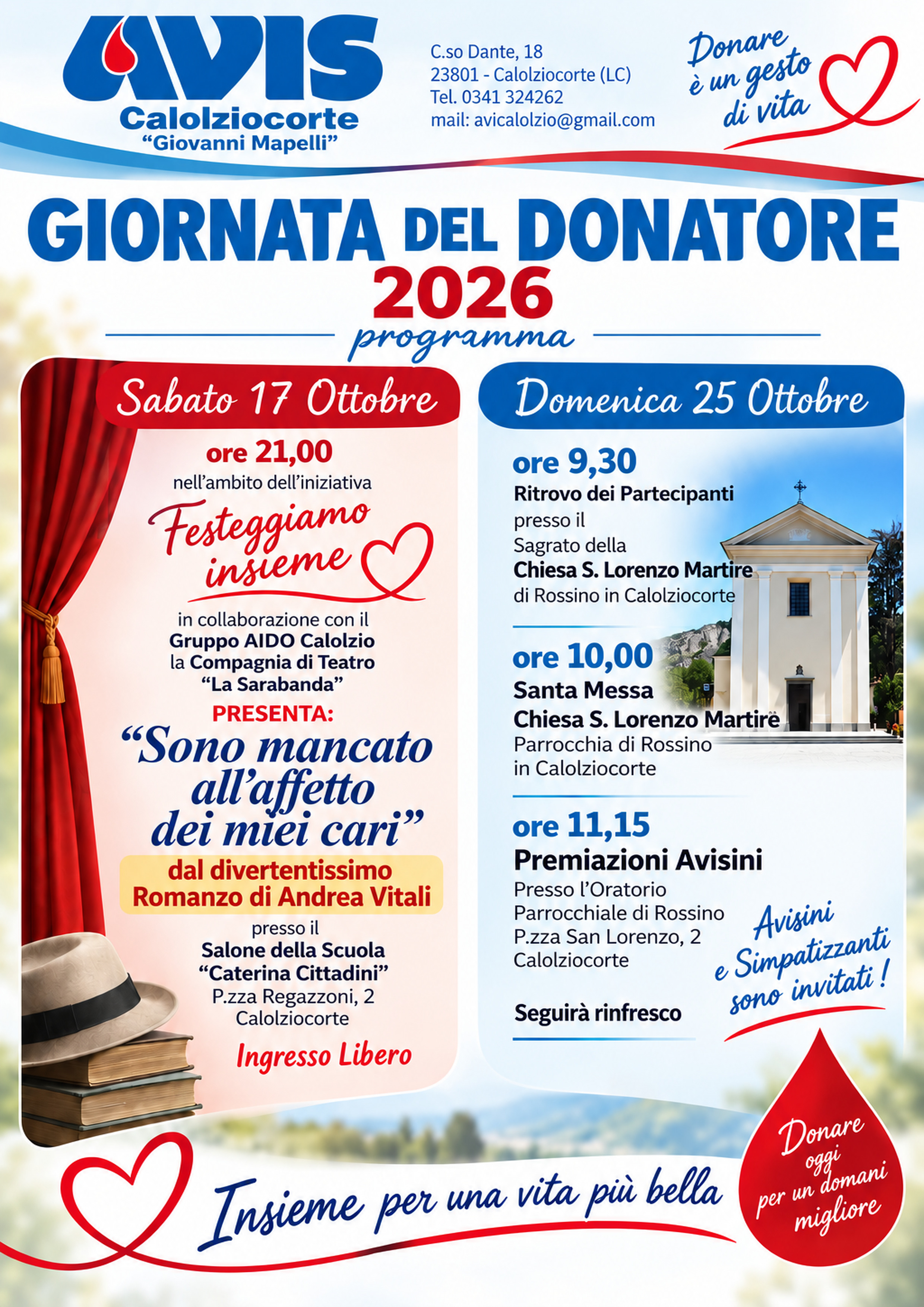 Giornata del Donatore 2026: Avis Comunale di Calolziocorte celebra il valore del dono