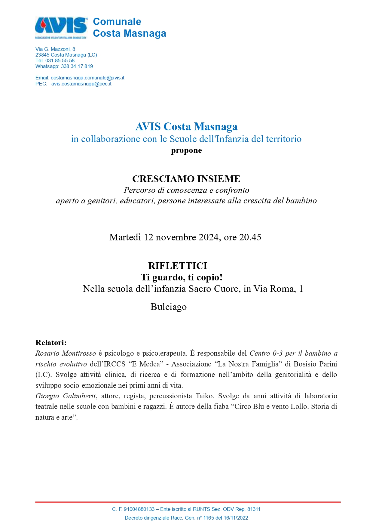 CRESCIAMO INSIEME ... Avis Costa Masnaga