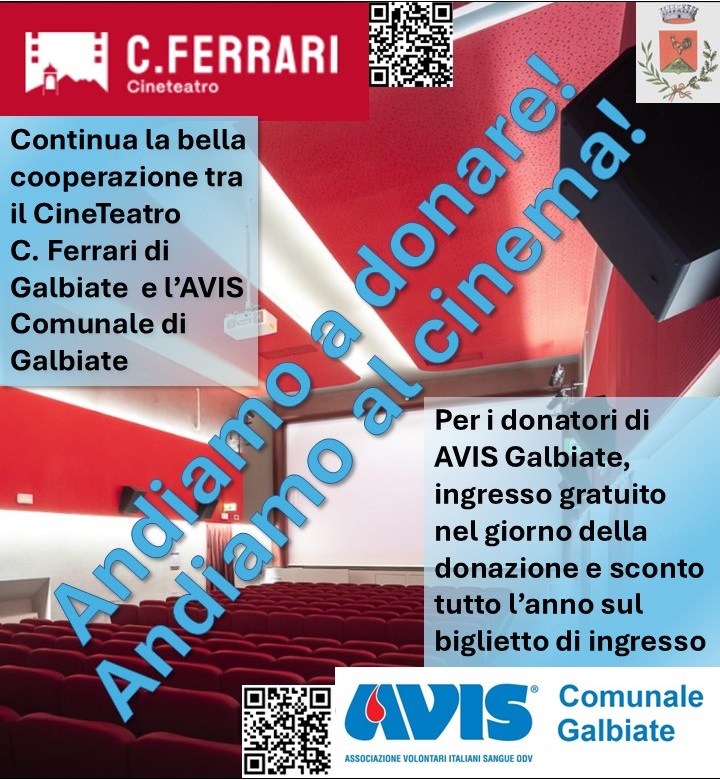 Andiamo a donare! Andiamo al cinema con Avis Galbiate!