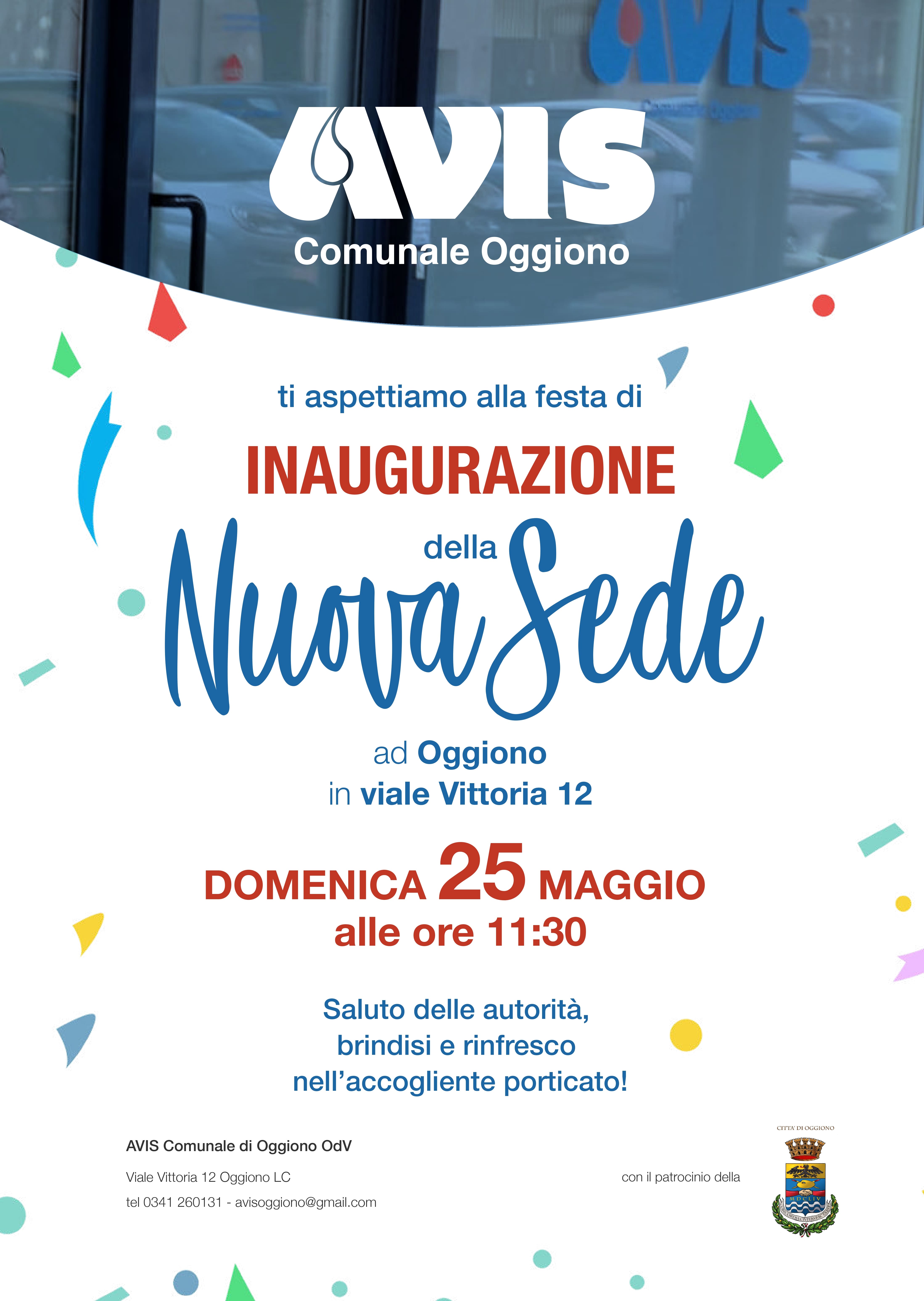 Avis Comunale di Oggiono inaugura la Sua nuova sede: SIAMO TUTTI INVITATI!