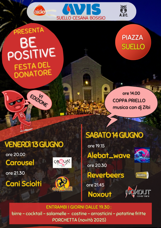 BE POSITIVE Festa del Donatore giugno 2025