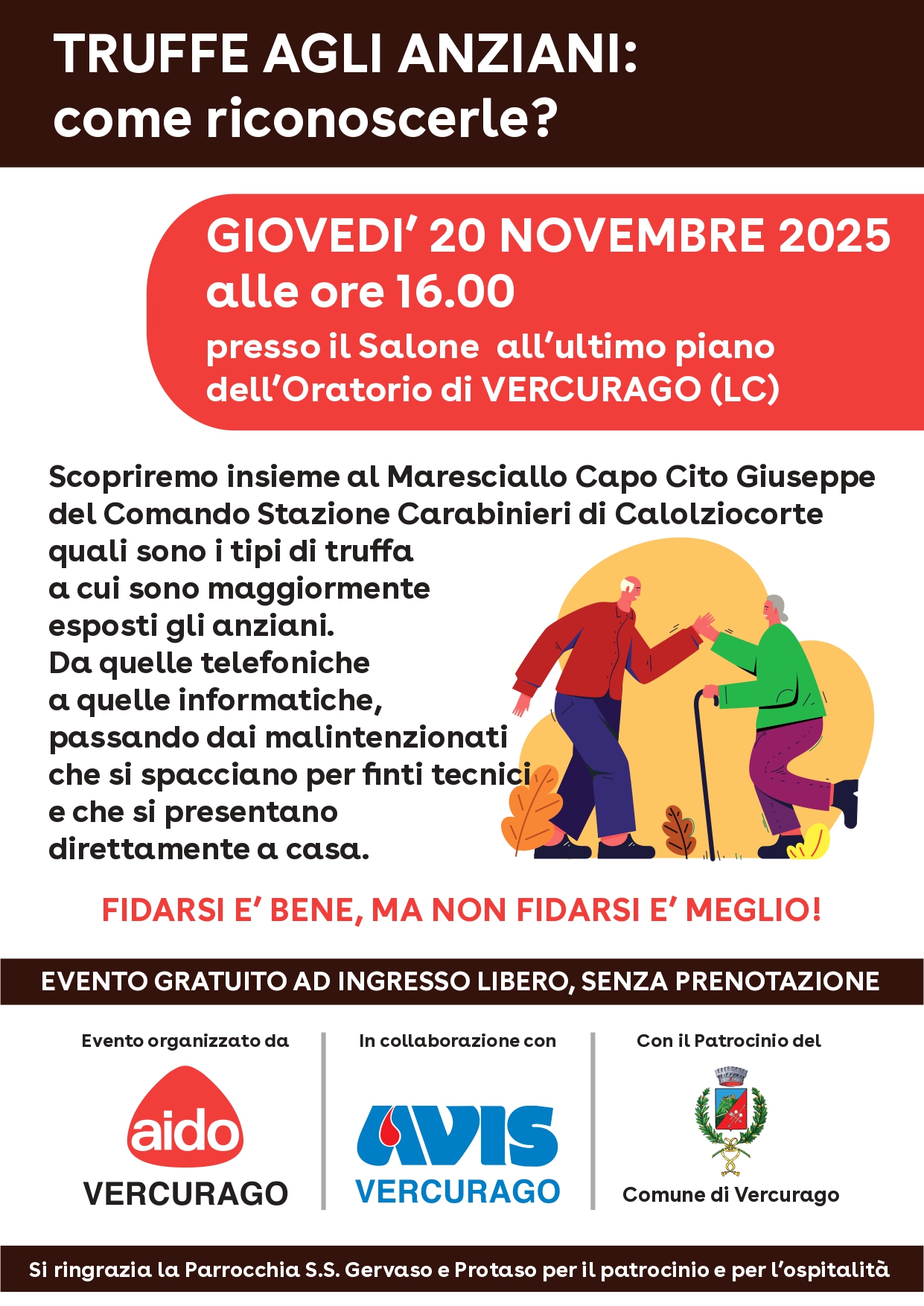 "Truffe agli anziani: come riconoscerle?" - incontro informativo promosso da Avis Comunale di Vercurago