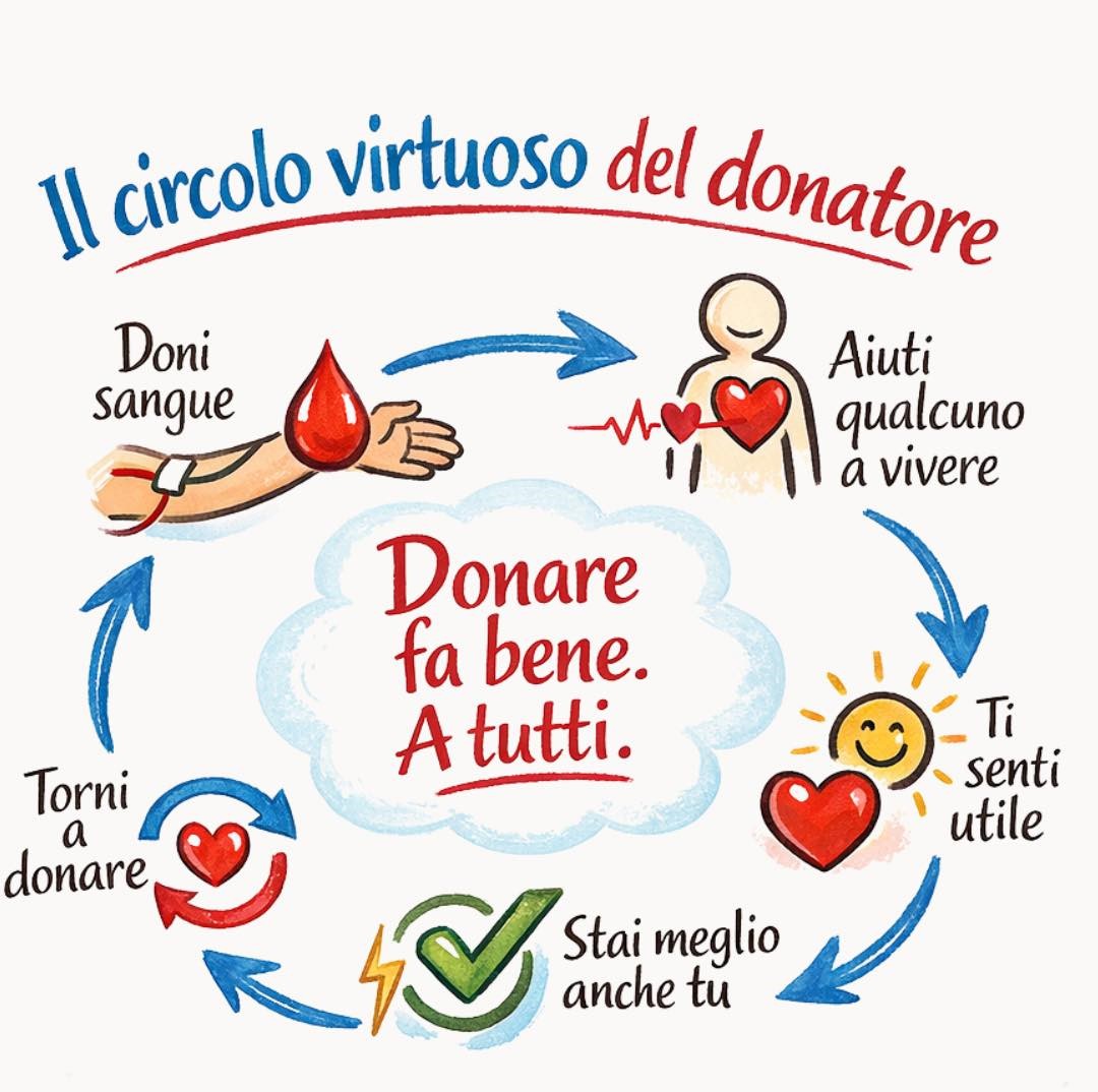 DONARE SANGUE significa mettere in moto un CIRCOLO VIRTUOSO che aiuta gli altri ed arricchisce anche te