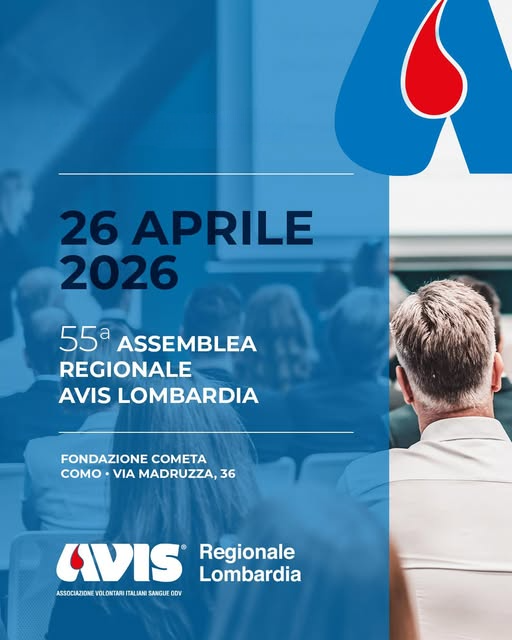 Locandina Assemblea Avis Regionale Lombardia 26 aprile 2026
